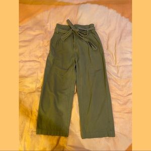 Olive green free people wide leg pants